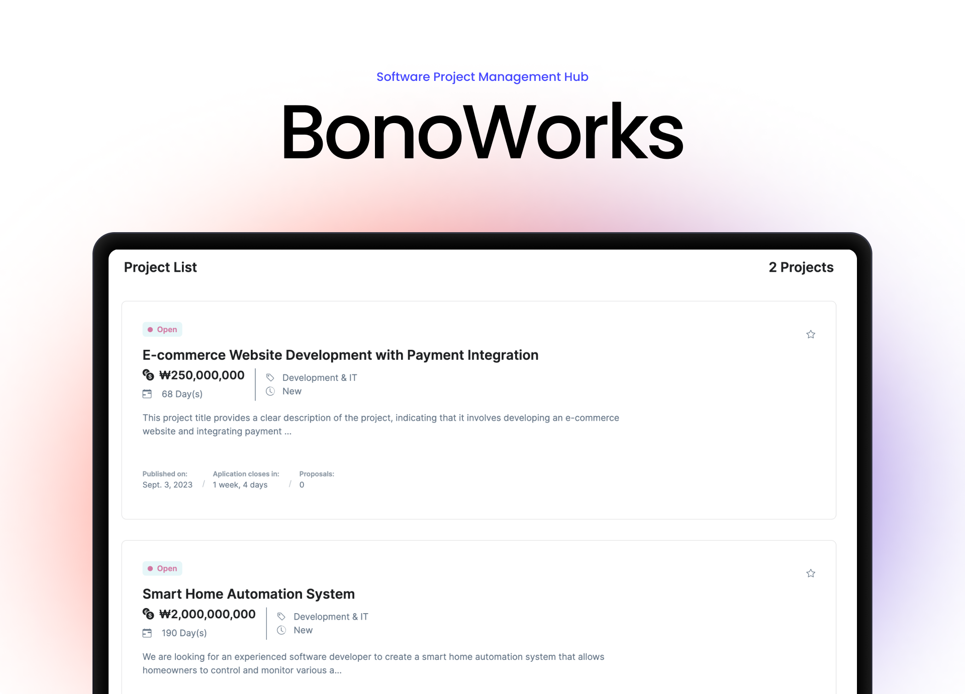 BonoWorks - 소프트웨어 프로젝트 관리 허브
