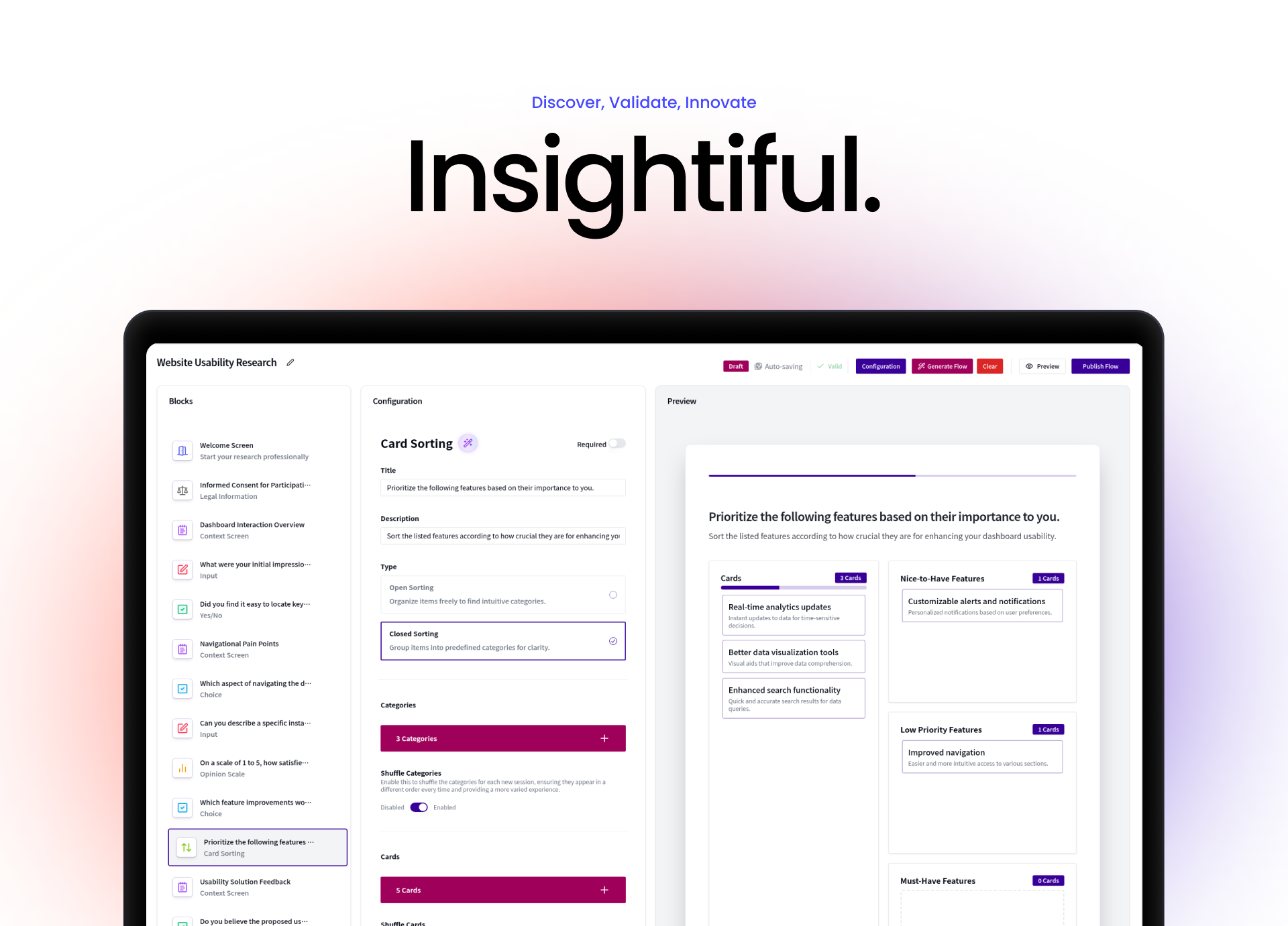 Insightiful - 고도화된 AI 기술 기반, 정형, 멀티소스 비정형 데이터 분석으로 인간 중심 의사결정을 돕는 차세대 리서치 SaaS 플랫폼 (LLMOps & RAG)